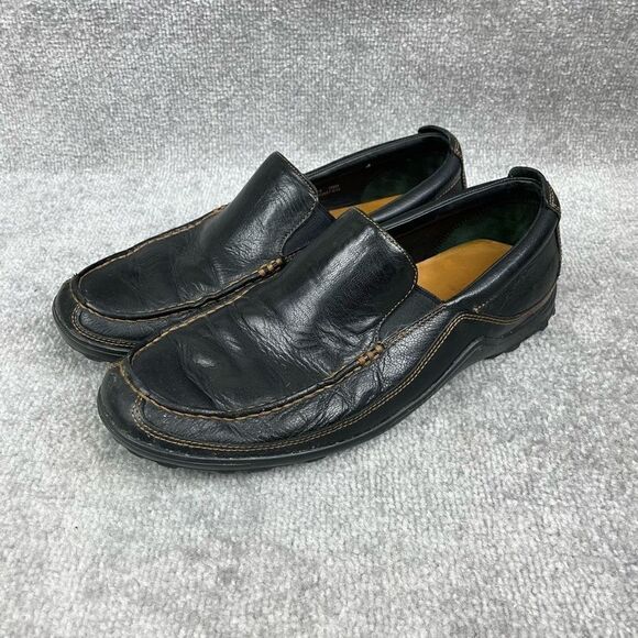 Cole Haan Men’s 10.5 Black Leather Slip On Casual Loafers Shoes - Picture 1 of 7